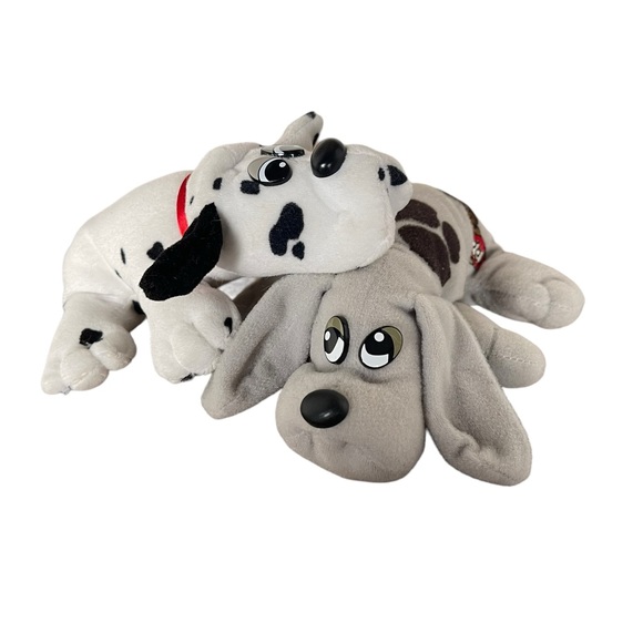 Vintage pound puppies stuffed animal tonka 1980s retro plush toy dogs set of 2 - Picture 1 of 10